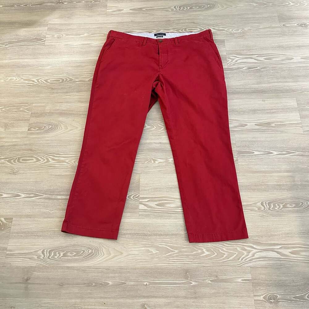 Tommy Hilfiger Red Regular Fit Stretch Chino Pants 40x30